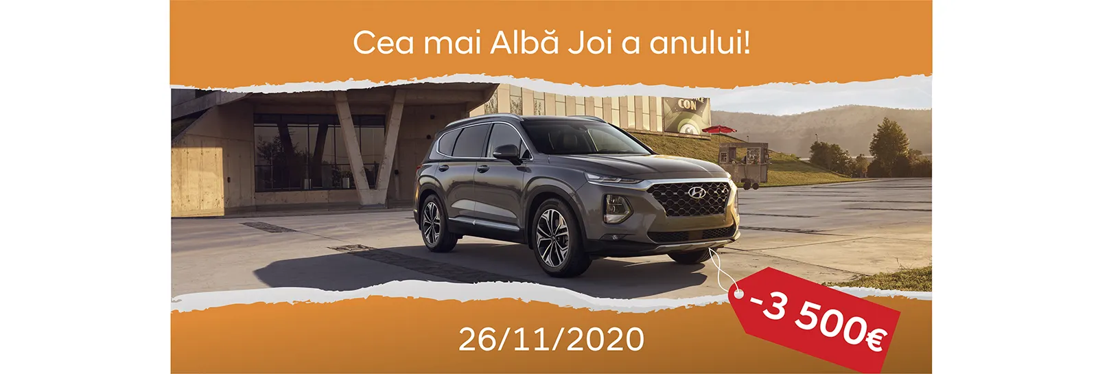 Reduceri de 3500 € la Hyundai Santa Fe în cea mai Albă zi de Joi a anului! Vă invităm să treceți de partea luminii!